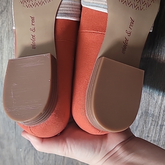 Violet & Red Season orange fabric loafers size 10M - Picture 8 of 10